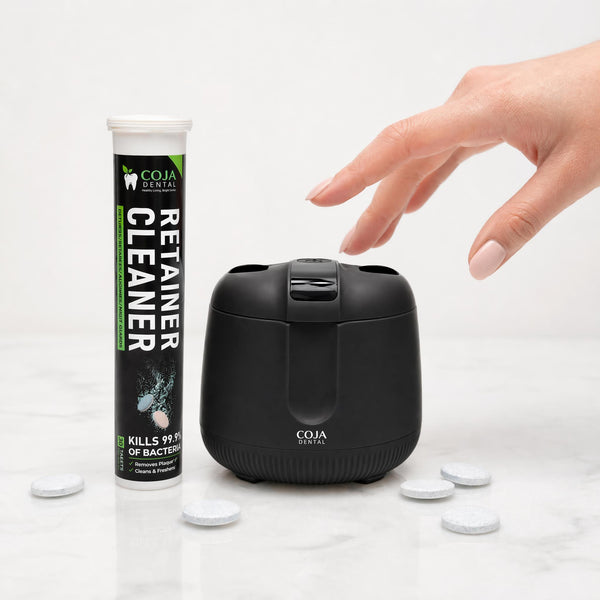 COJA Dental Pro Cleaning Kit (Black): Ultrasonic Pod & 30 Mint Tablets